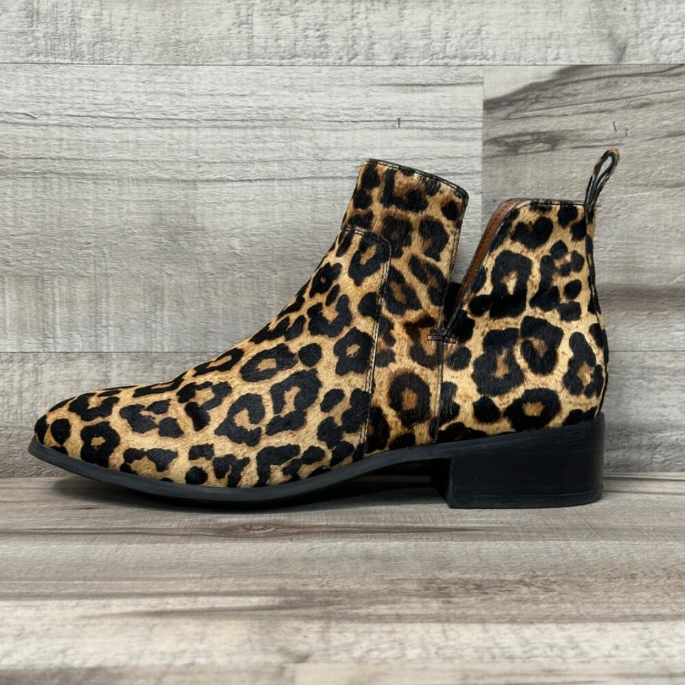 NWOB Franco Sarto Bernie2 Leopard Print Cow Fur Booties